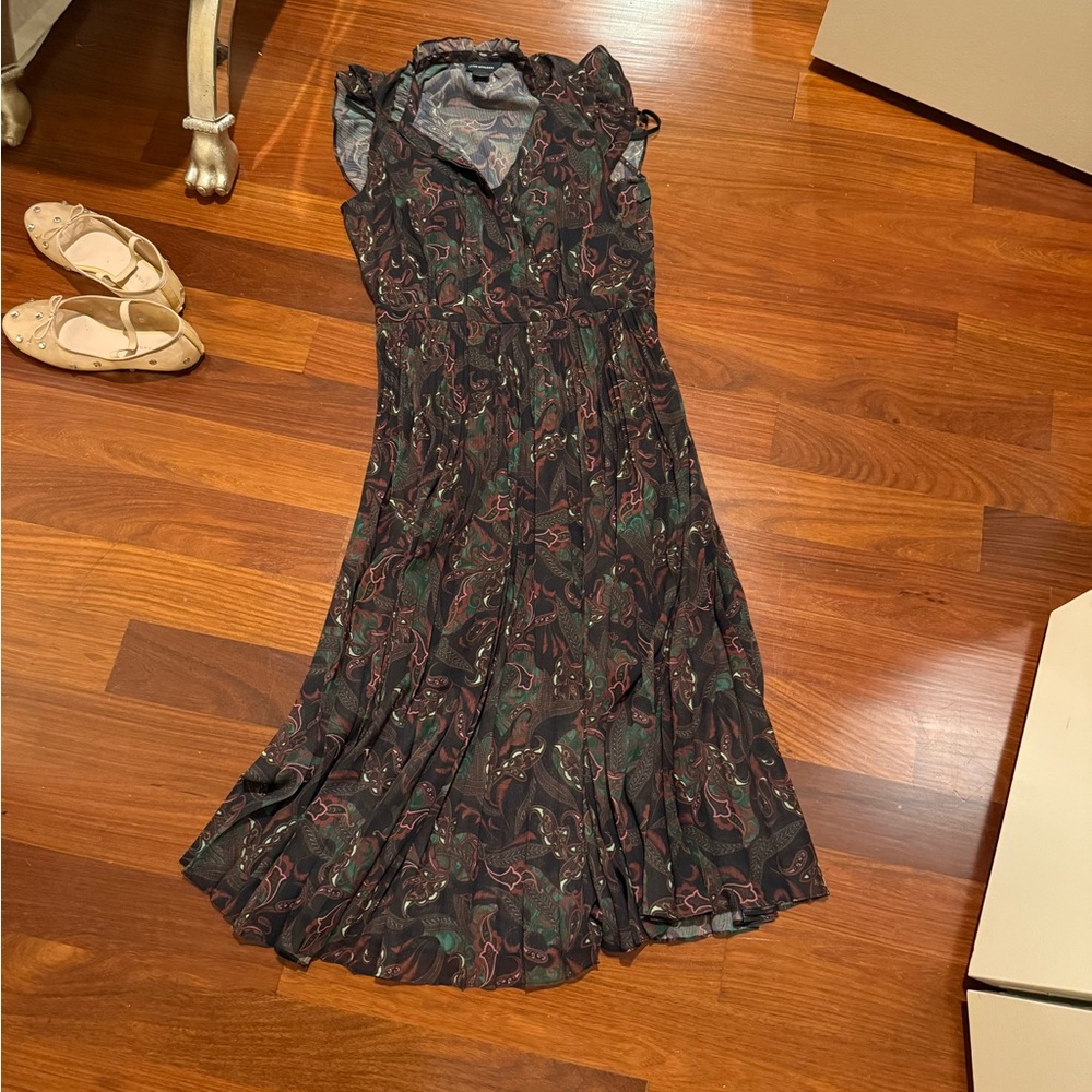 Club Monaco Black and Green Maxi Dress